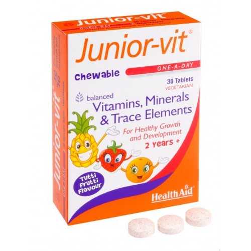 Junior-Vit® 30 compr. masticables. HealthAid