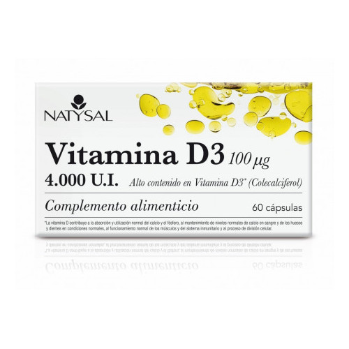 Vitamina D3 4000Ui 60 cápsulas. Natysal