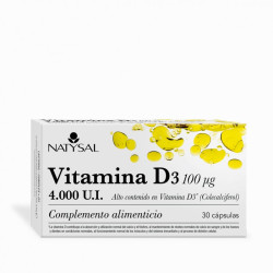 Vitamina D3 4000Ui 30 cápsulas. Natysal