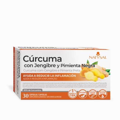 Cúrcuma con Jengibre y Pimienta Negra 30 Cápsulas Natysal