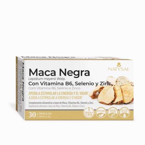 Maca Negra con B6, Selenio y Zinc 30 cápulas. Natysal