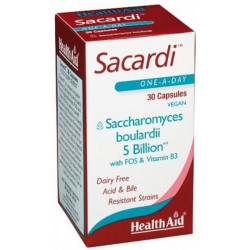 Sacardi. Con FOS y Vit B3. HealthAid